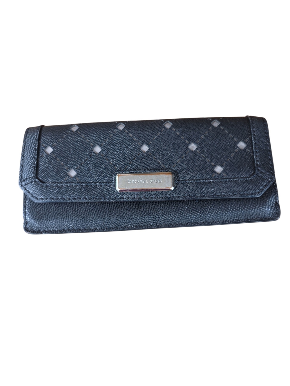 Michael Kors Black Saffiano Quilted Continental Wallet